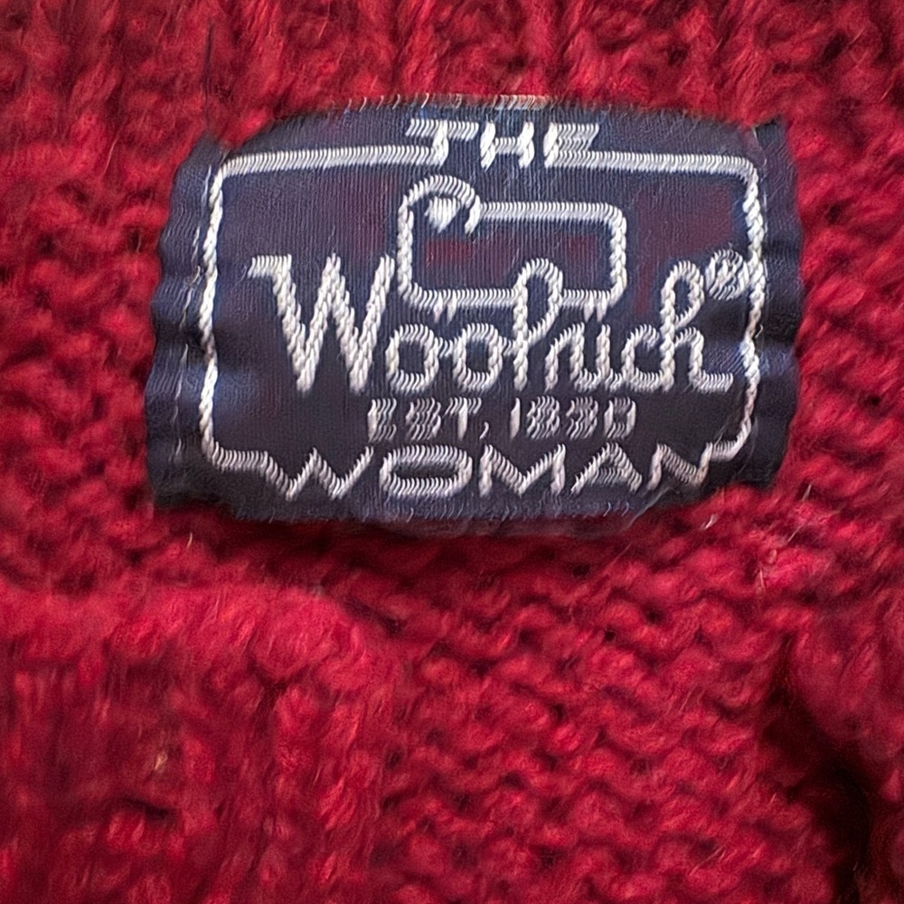 Vintage Woolrich wool Red Knit Cardigan with sheep, large - Picture 3 of 7